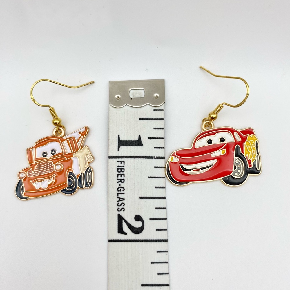 Pixar inspired Lightning McQueen and Mater earrings from Cars NWT - Picture 6 of 17
